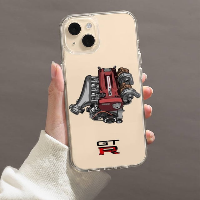 Funda de teléfono de lujo para coche deportivo GTR, carcasa transparente para iPhone 11 12 Mini 13 14 Pro XS Max X 8 7 6s Plus 5 SE XR Fivean unisex