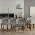 thumbnail image 2 of Light Gray Upholstered Counter Height Bar Stool with Solid Wood legs Set of 2, 2 of 8