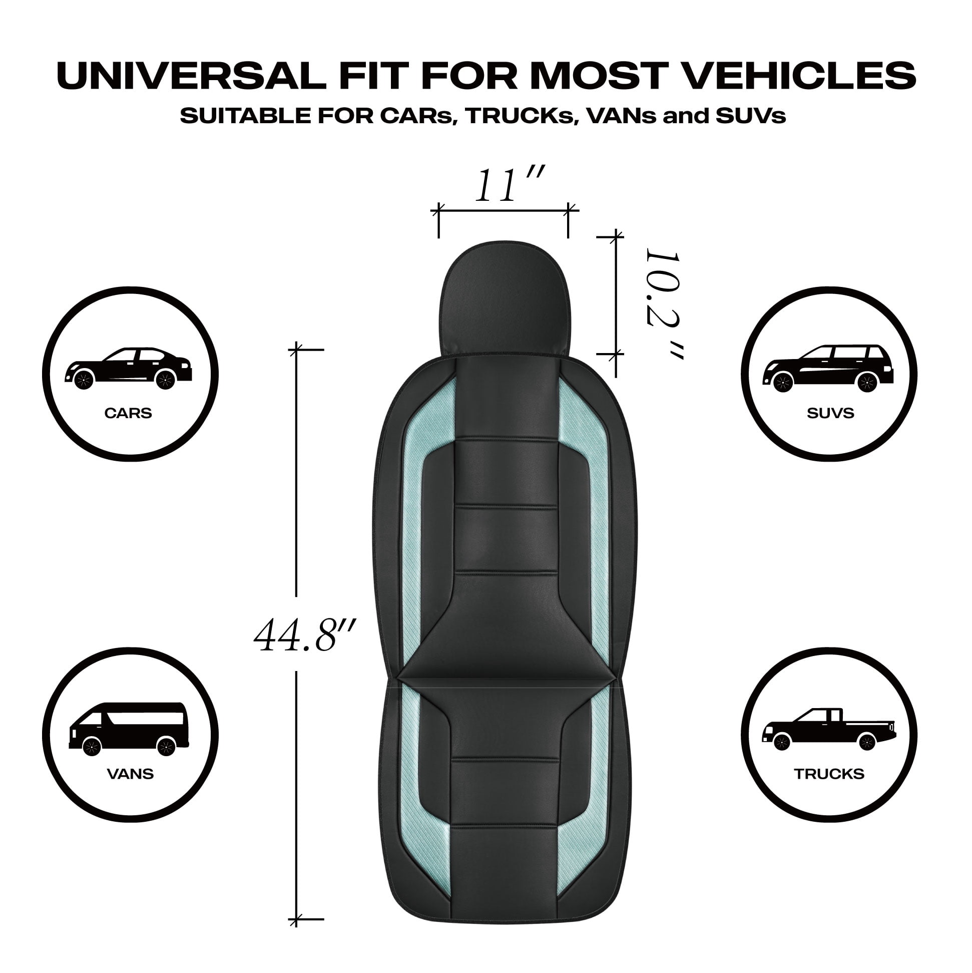 Auto Drive 2-Piece Titanix Green Carbon Fiber Leather Car Seat Covers - Universal Fit, 25SC53