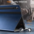 thumbnail image 3 of JETech Case for Samsung Galaxy Tab S9 11-Inch with S Pen Holder, PU Leather Business Folio Stand Protective Tablet Cover with Pocket & Straps, Auto Wake/Sleep, Multi-Angle Viewing (Navy), 3 of 6