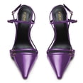 thumbnail image 3 of YDN Women Buckle Slingback Stiletto High Heels Thin Strap Pointed Toe Pumps Sexy Evening Themed Party Sandals Size 8.5 Purple, 3 of 5