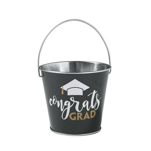 Graduation Metal Pails (Dz) - Party Supplies - 12 Pieces