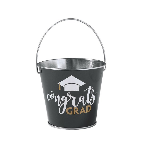 Graduation Metal Pails (Dz) Party Supplies 12 Pieces