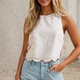 thumbnail image 3 of Lace Tank Tops for Women Lightweight Cute Floral Lace Crewneck Sleeveless Shirt Y2k Going out Tops Summer Outfits, 3 of 6