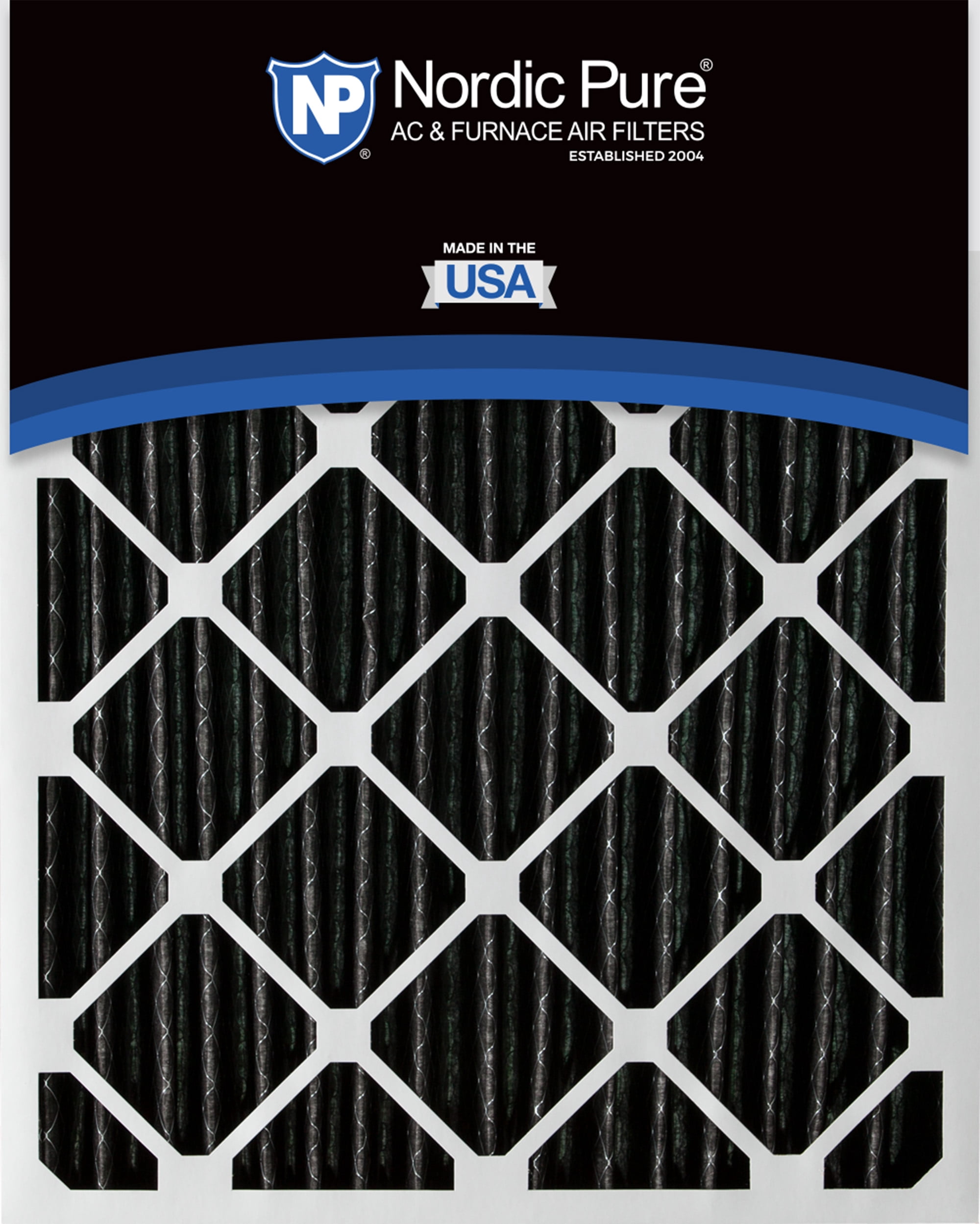 12x20x1 (11_1/2x19_1/2) Furnace Air Filters MERV 10 Pleated Plus Carbon 4 Pack