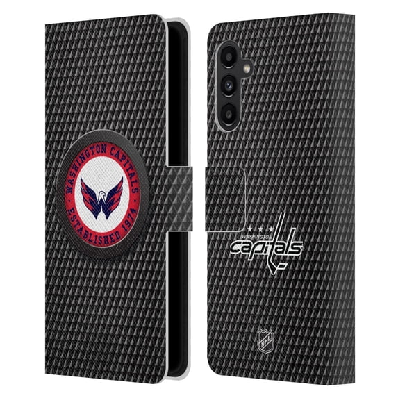 Head Case Designs Officially Licensed NHL Washington Capitals Puck Texture Leather Book Wallet Case Cover Compatible with Samsung Galaxy A13 5G (2021)
