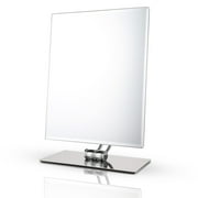 Angle View: Beauty Large Makeup Vanity Mirror, 10" Standing Table Mirrors, Non-Magnifying, Chrome Finish, Silver