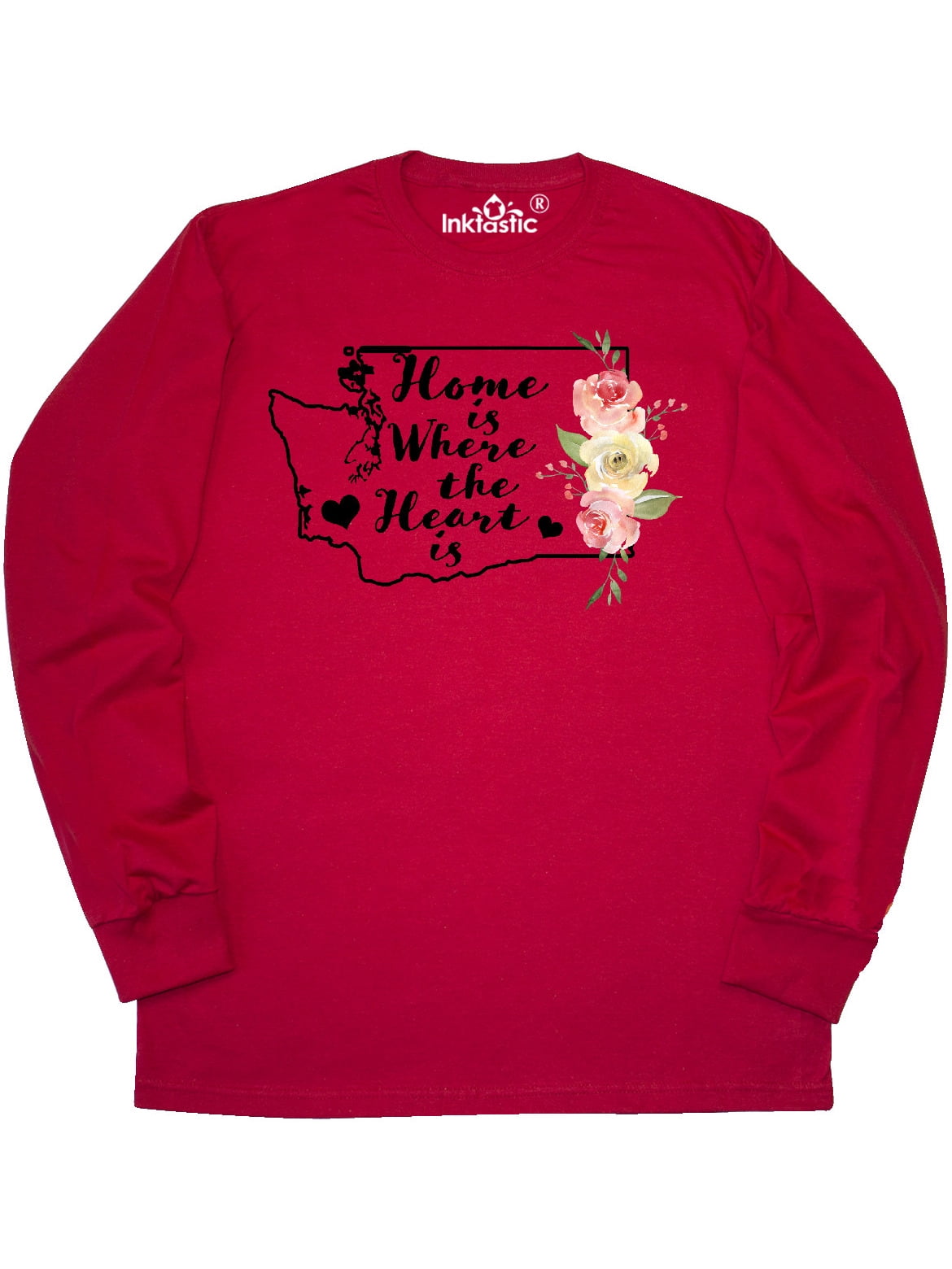 inktastic Washington Home is Where The Heart is with Toddler Long Sleeve T-Shirt