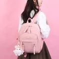 thumbnail image 2 of Mochilas juveniles informales de nailon sólido con compartimento interior 2024, bolsos suaves de alta calidad para mujeres, mochila escolar con bolsillo interior con cremallera, 2 of 5