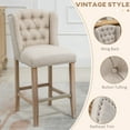 thumbnail image 3 of HomCom Bar Stool, Beige, Set of 2, 3 of 9