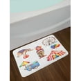 thumbnail image 2 of Circus Bath Mat, Circus Elements with Clown Elephant Balloons Ice Cream Cart Watercolor Illustration, Non-Slip Plush Mat Bathroom Kitchen Laundry Room Decor, 29.5 X 17.5 Inches, Multicolor, Ambesonne, 2 of 2