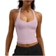 thumbnail image 3 of TaTaai Women's Casual Backless Tank Top Halter Neck Spaghetti Strap Crew Neck Solid Color Vest Soft Lightweight Spring Summer Daily Beach Wear Gift, 3 of 9