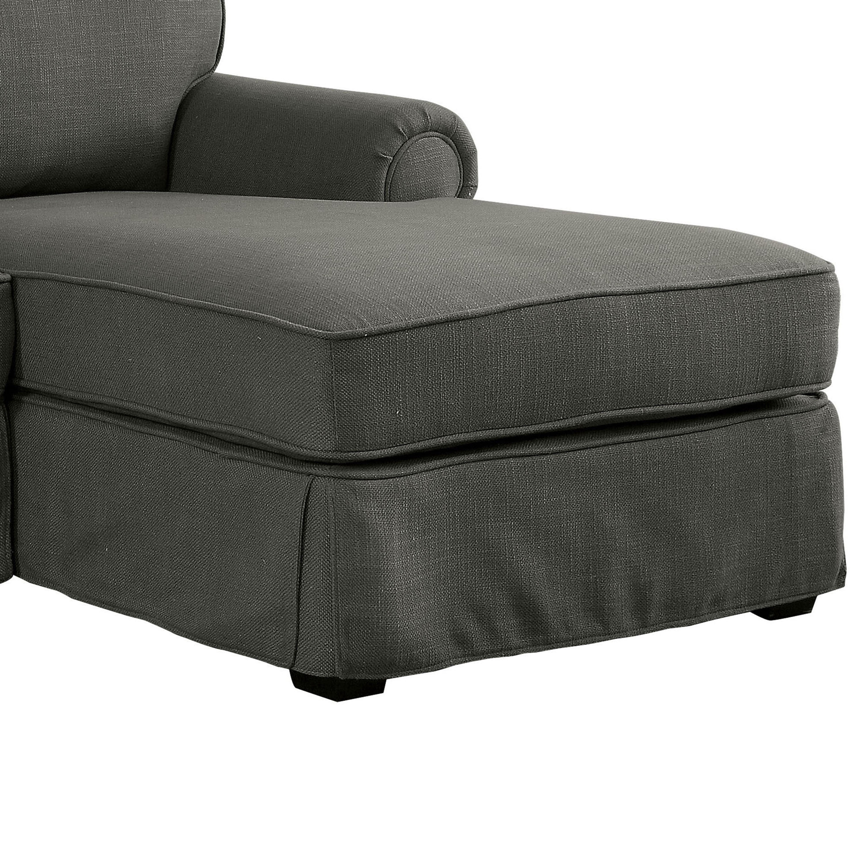 Furniture of America Cory Transitional Sectional Sofa in Gray Fabric