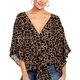 thumbnail image 1 of Fiudx Ofertas Relámpago Camiseta/Camisa de Manga Corta con Cuello En V Estampada para Mujer, 1 of 3