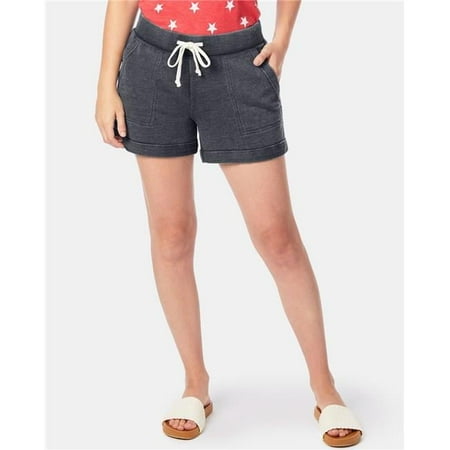 Alternative B16112626 Womens Lounge Mineral Wash French Terry Shorts, Camo - Extra Large