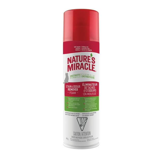 Nature’s Miracle Stain And Odour Remover For Cats 17.5 Ounces, Foam Aerosol, Odour Control Formula