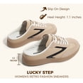 thumbnail image 3 of LUCKY STEP Comfort Mules Fashion Backless Slip On Sneakers Retro Casual Shoes,Tan/Black,Womens, 3 of 10