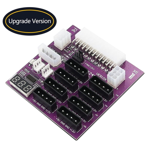 Placa de alimentación ATX con conectores de alimentación de 4 pines y 6 pines para minería Ndcxsfigh Para estrenar