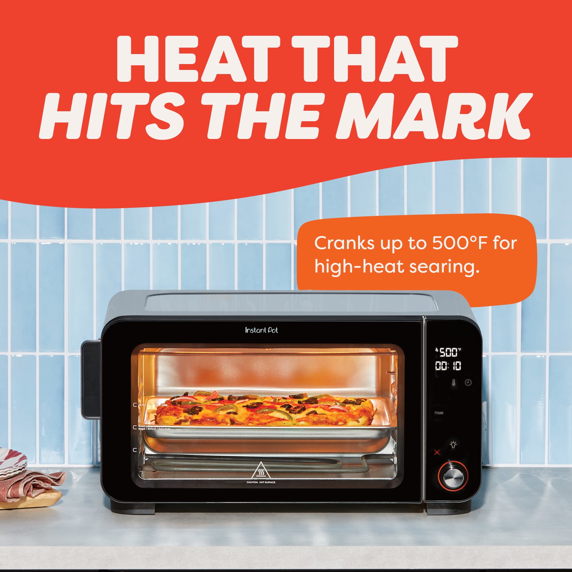 Instant Pot 6-Slice InstantHeat 10-in-1 Air Fryer Toaster Oven, Air Fry, Roast, Bake, Sear Crisp, Toast, Bagel, Broil, Dehydrate, Reheat, and Make Pizza