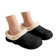 thumbnail image 3 of Slippers for Women,Cozy Clog Slippers Thick Sole Detachable Shoes Indoor Outdoor Comfortable Casual Wear,Womens Slippers,Black,8, 3 of 5