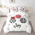 thumbnail image 2 of Homewish Cartoon Xmas Ball Bedding Comforter Set 7 Pieces, Christmas Snowflake Full Bedding Set, Teens Kids Boys Girls Reversible Fitted Sheet Flat Sheet, Microfiber Bedroom Decor, 2 of 7
