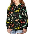 thumbnail image 5 of chaqlin Girls' Fashion Hoodies & Sweatshirts Dinosaur Full Zip Hoodie for Girls Boys Long Sleeve Zipper Sweatshirt Kids School Jacket with Pocket, 5 of 7