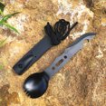 thumbnail image 1 of Vajilla de Camping al aire libre cuchillo de acero inoxidable tenedor cuchara portátil multifunción Picnic cubiertos equipo de Camping al aire libre JFHHH pequeña, 1 of 5