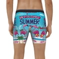 thumbnail image 2 of Men's Boxer Briefs, Beach Flamingo Trio Soft and Breathable Mens Underwear Boxer Briefs With Widen Waist, 2 of 5