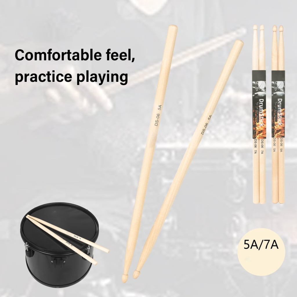 12Pair 5A/7A Maple Wood Drum Stick Practical Drumstick for Adults and Kids