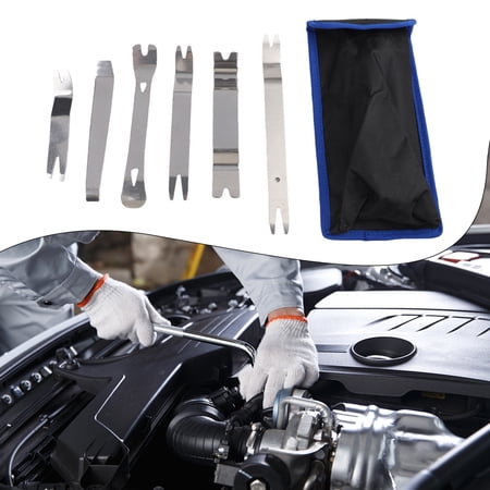 Metal Trim Removal Tool Set with 6pcs for Vehicle Door Panel and Audio Fix
