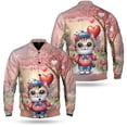 thumbnail image 3 of Happy Valentine’s Day Adorable Exotic Shorthair Kitten Holding Heart Balloon All Over Print 3D Baseball Jacket Cat Lover Kitten Owner Gifts Bomber Jacket Softball - 00030, 3 of 6