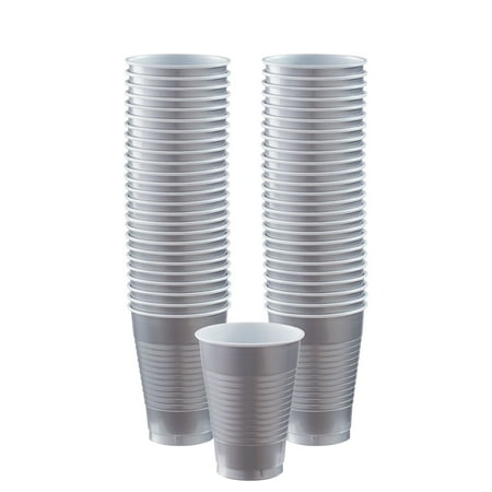 Silver 12oz. Plastic Cup (50 Pack) - Party Supplies