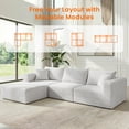 thumbnail image 6 of PUREMIND 117"W L Shaped Modular Sectional Sofa, Corduroy Cloud Couch, Sectional Couch with Deep Seat for Living Room/Apartment, Beige, 6 of 8