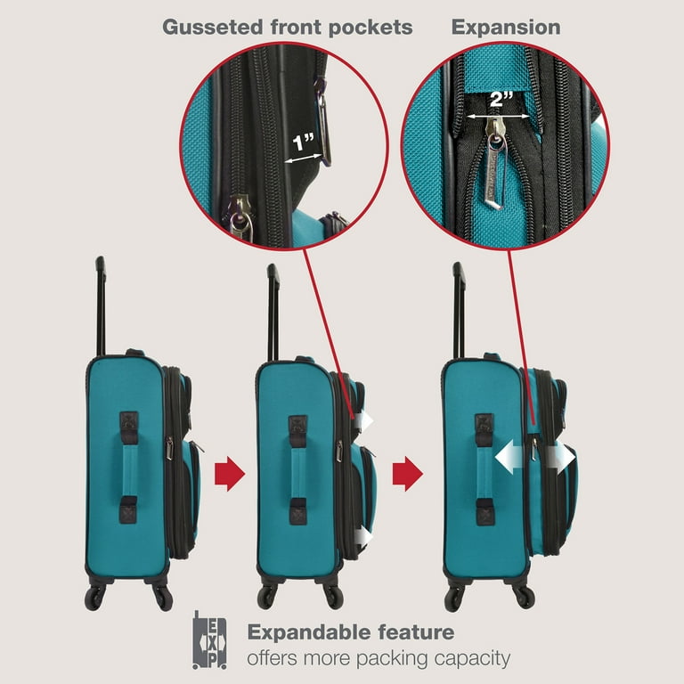 U.S. Traveler Rio 2-Piece Lightweight Compact Carry-on Luggage