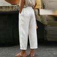 thumbnail image 5 of Women Fashion 2026 Casual Lightweight Drawstring Elastic Waist Pants With Pockets White 1 S, 5 of 6