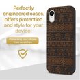 thumbnail image 2 of Wood phone case for iPhone XR compatible protective cell phone cover shockproof slim fit laser engraved Elephant Pattern design Black wood case for Men & Women by CaseYard, 2 of 7