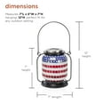 thumbnail image 4 of Alpine Corporation 7" Outdoor Metal Solar Patriotic Lantern with LED Light, Red/Blue, 4 of 15
