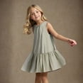 thumbnail image 5 of Zwiiyzr 2025 1-8Y Infant Toddler Baby Dress Summer Casual Cute Solid Color Sleeveless Dress Khaki, 5 of 9