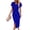 Blue, variant on Women's Bodycon Midi Dress Short Sleeve V Neck Ruched Cocktail Party Dress Formal Slit Office Work Business Outfit Orange