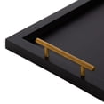 thumbnail image 4 of Kate and Laurel Halsey Rectangle Decorative Wooden Tray with Polished Metal Handles, 17 x 13, Black and Gold, Modern Glam Wood Rectangular Serving Tray for Display or Decoration, 4 of 9
