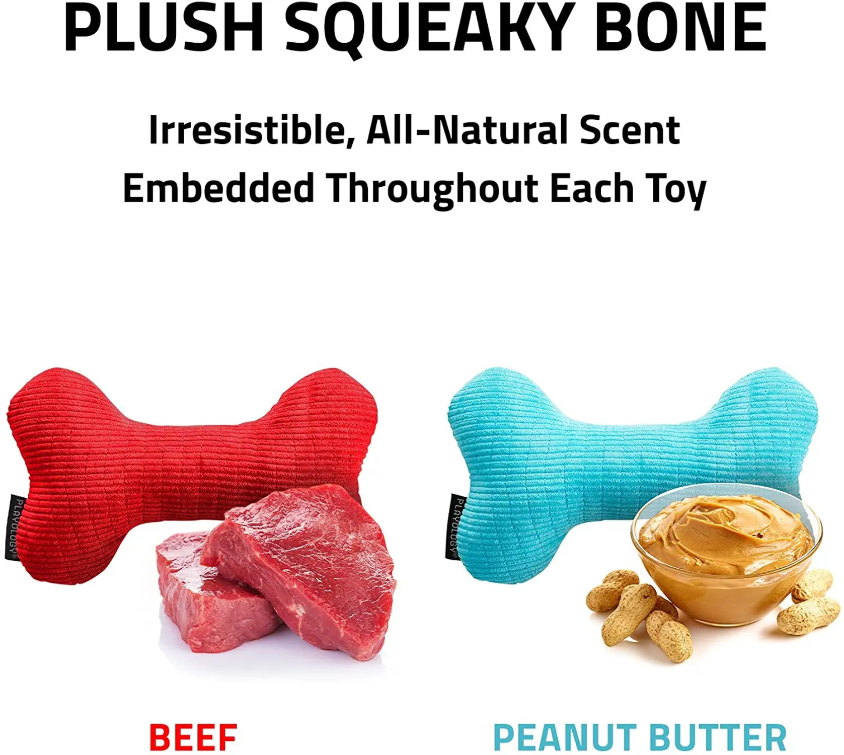 Playology® Puppy Sensory Bone Dog Toy - Beef, dog Plush Toys, PetSmart