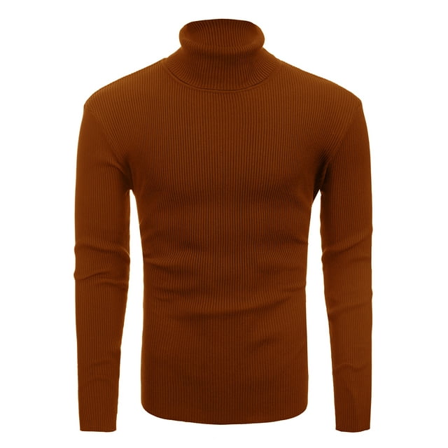 FOCUSNORM Tricot Décontracté pour Hommes, Manches Longues Col Roulé