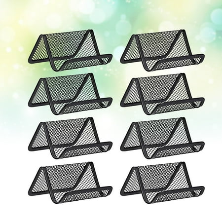 MOKKHNB 8pcs Rack Card Holder Iron Black Business Holder for Office Use Professional Design