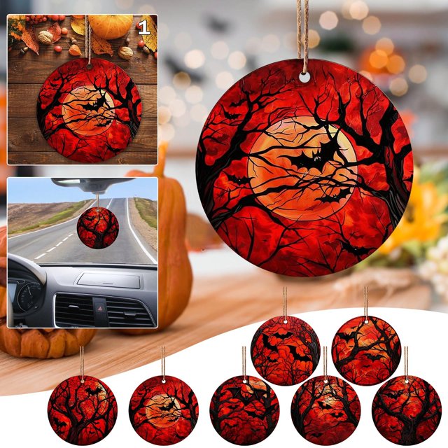 Ganfancp Nuevo Colgante Plano Acrílico Halloween Decoración Coche Ofertas y Liquidaciones 1X Colgante
