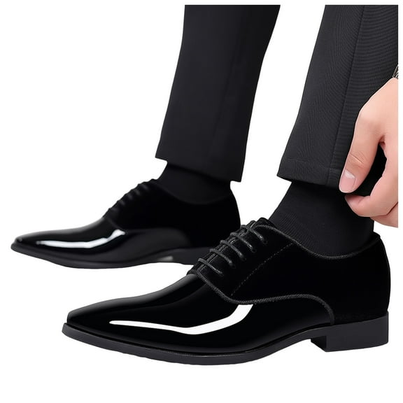 Mens Oxfords Dress Shoes Leather Satin Patchwork Pointed Toe Groom Formal Business Wedding Suit Tuxedo Shoes