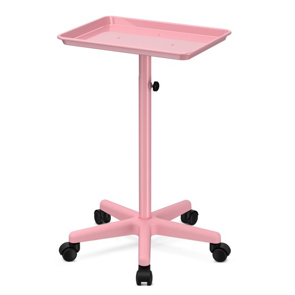Salon Cart Tray Tattoo Tray for Hair Stylist Salon Trolley Cart with Wheels Rolling Trolley-Pink