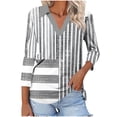 thumbnail image 2 of ShiShine 3/4 Length Sleeve Womens Tops Shirts for Women V Neck Trendy Work Clothes Ladies Fashion 2025 Fall Trendy Outfits, 2 of 7