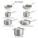 thumbnail image 3 of Juego de utensilios de cocina Tramontina de acero inoxidable revestido de tres capas, 12 piezas, con tapas, ollas y sartenes, apto para inducción, apto para lavavajillas, certificado NSF, fabricado en, 3 of 5