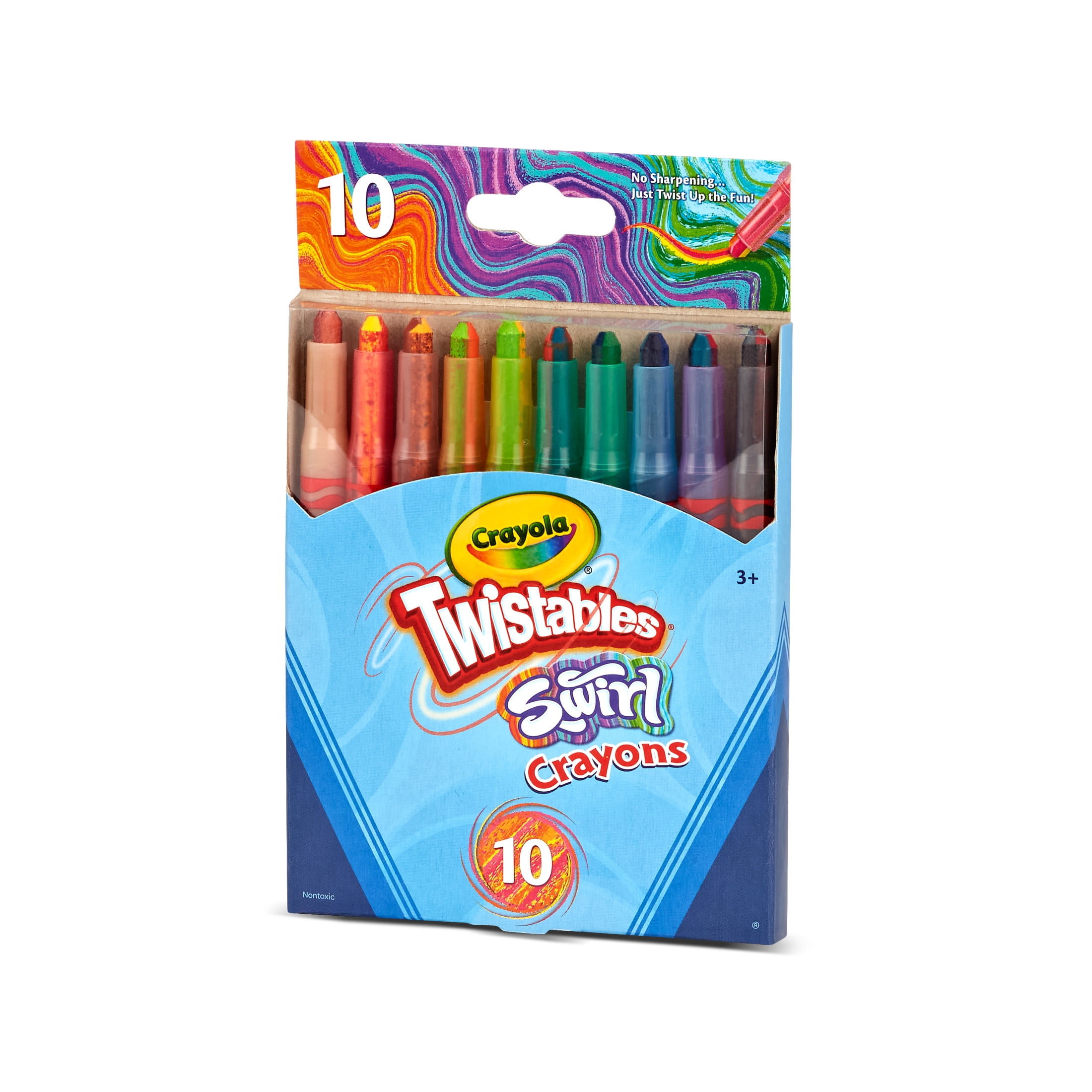 (3 pack) Crayola Swirl Mini Twistables Crayons, 10 Ct, Multicolor Crayons, Easter Basket Essentials, School Supplies, Classroom Supplies, Adaptive Art Tool, Gift for Kids, 3+