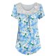 thumbnail image 5 of Blusa corta con cuello redondo y estampado de retazos de encaje a la moda para mujer Pompotops  hfajkhk133659, 5 of 6